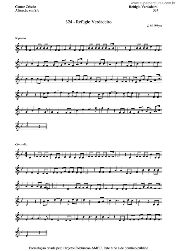 Partitura da música Refúgio Verdadeiro v.2