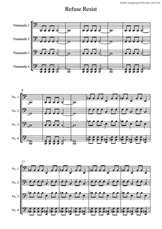 Partitura da música Refuse Resist v.3