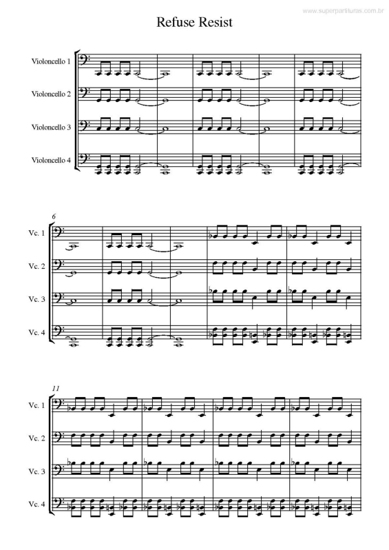 Partitura da música Refuse Resist