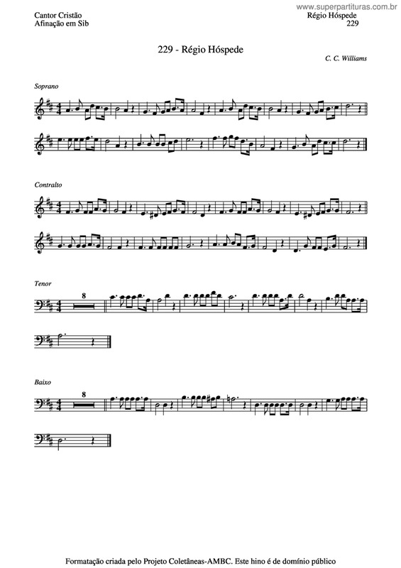 Partitura da música Régio Hóspede v.3