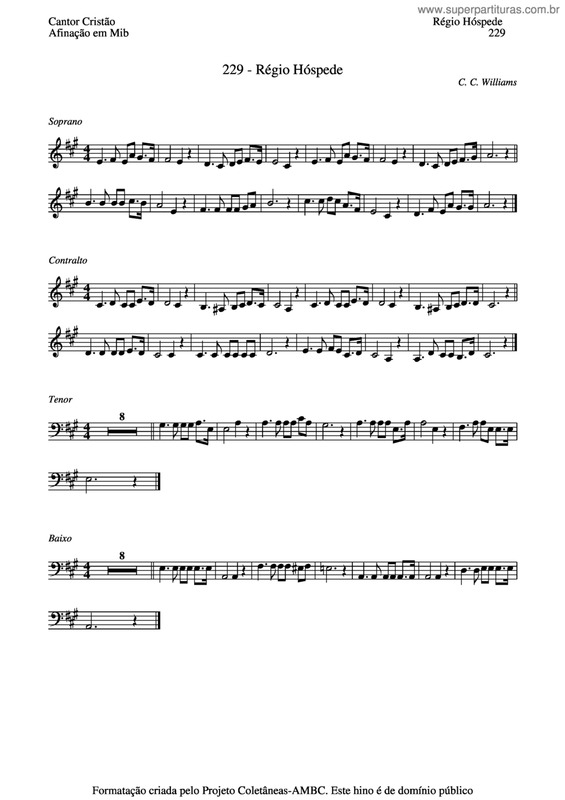Partitura da música Régio Hóspede v.4