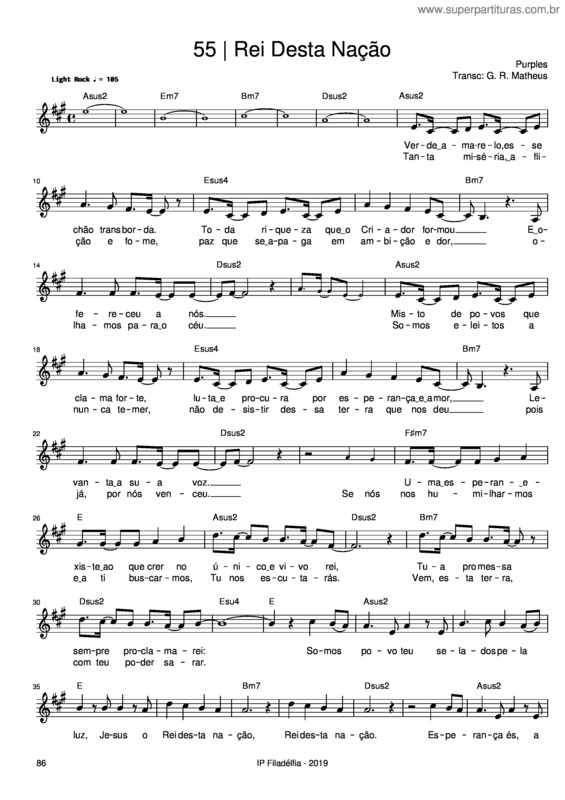 Partitura da música Rei Das Nações – Vencedores Por Cristo v.2