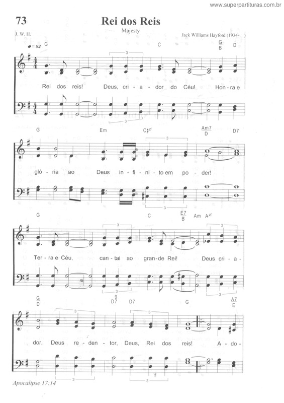 Partitura da música Rei Dos Reis v.2