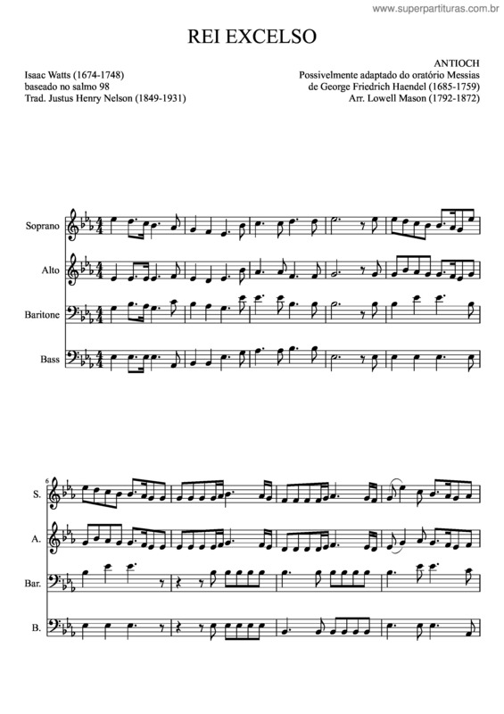 Partitura da música Rei Excelso v.5