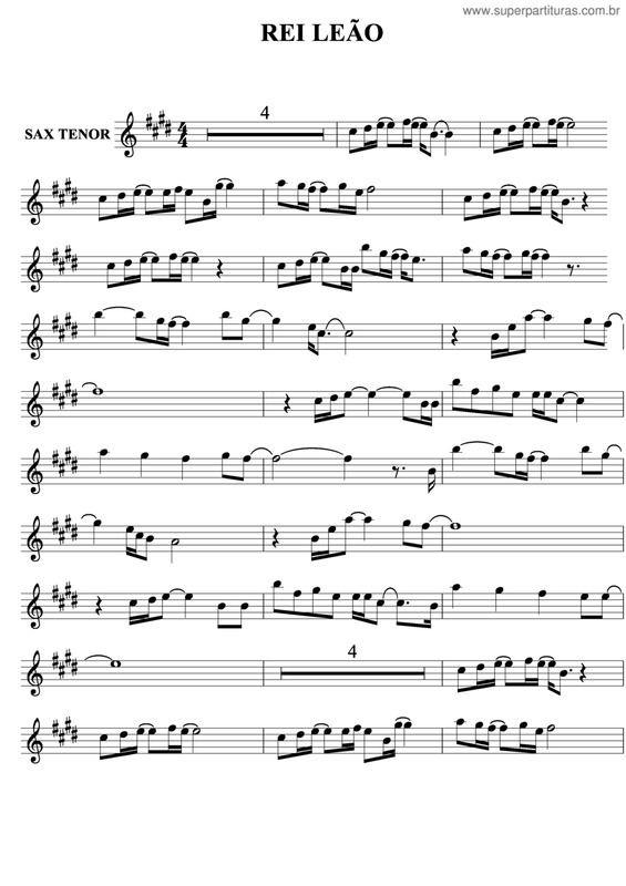 Partitura da música Rei Leão