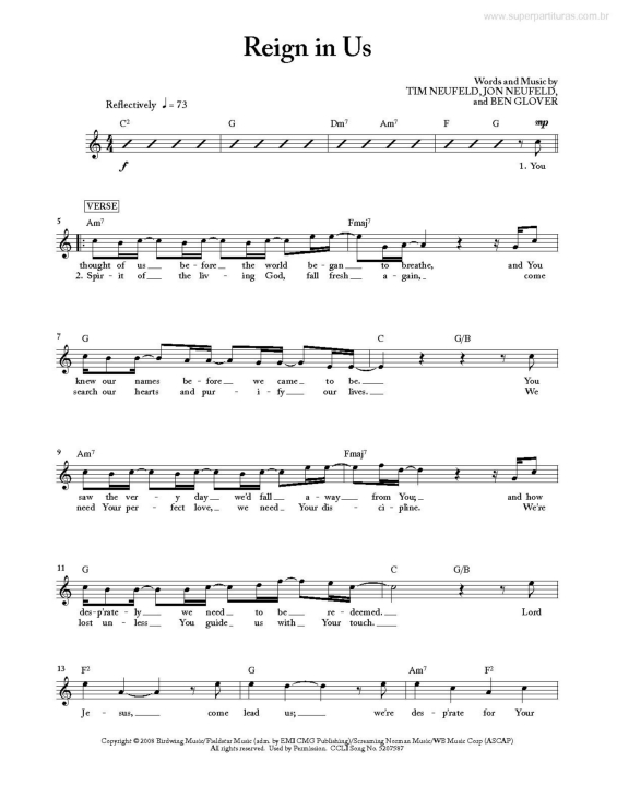 Partitura da música Reign in Us