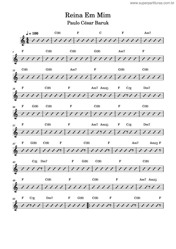 Partitura da música Reina Em Mim v.6