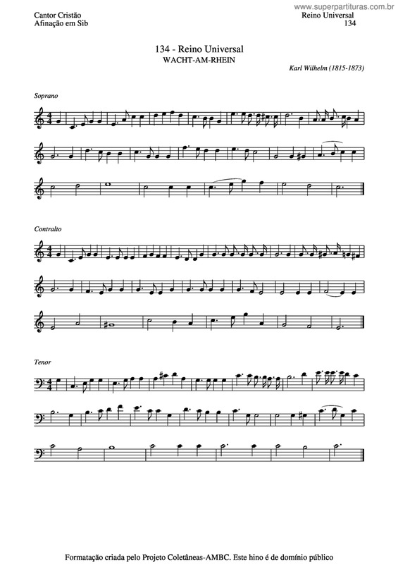 Partitura da música Reino Universal v.3