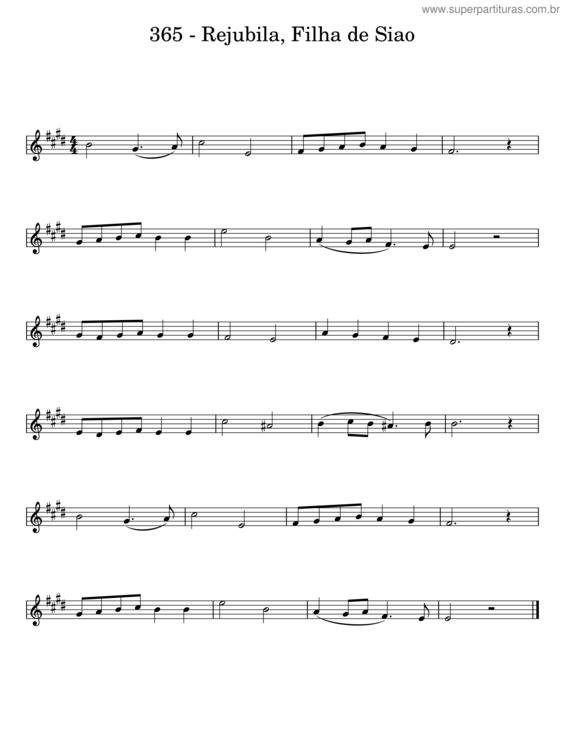 Partitura da música Rejubila, Filha De Sião