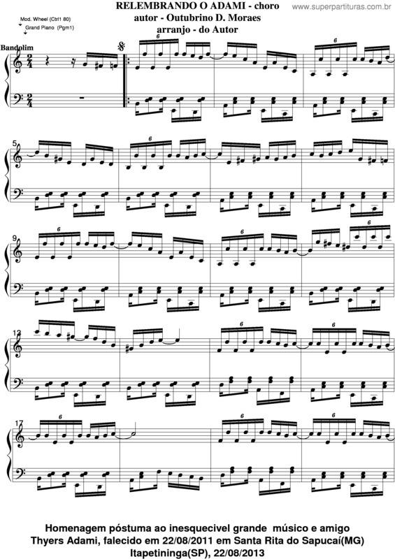 Partitura da música Relembrando O Adami v.3