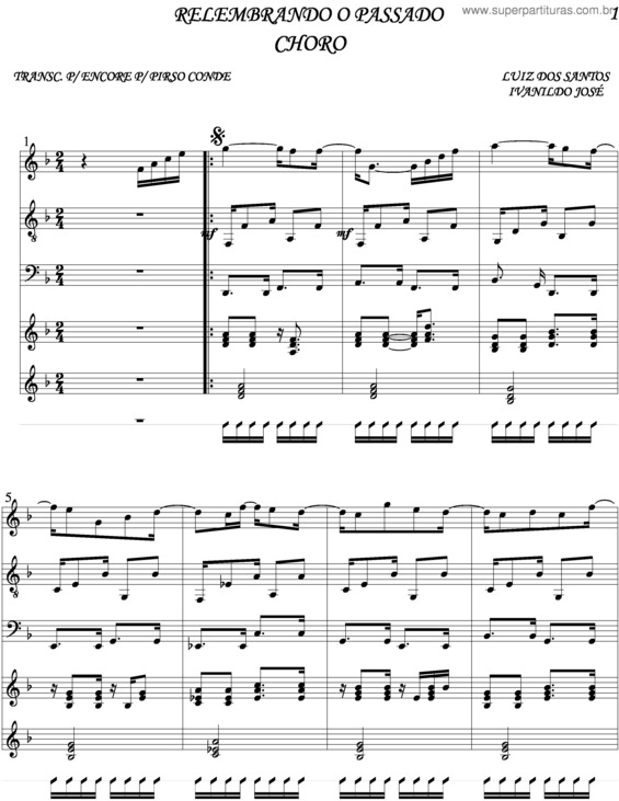 Partitura da música Relembrando O Passado v.3