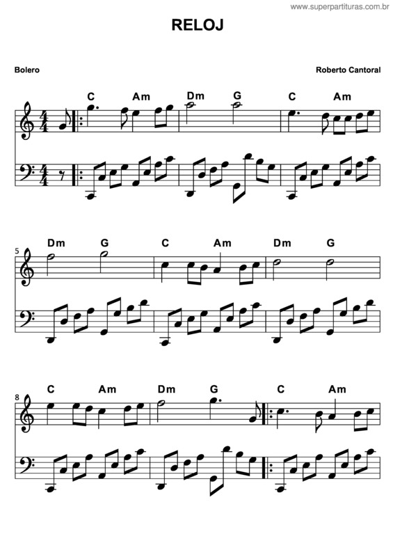 Partitura da música Reloj