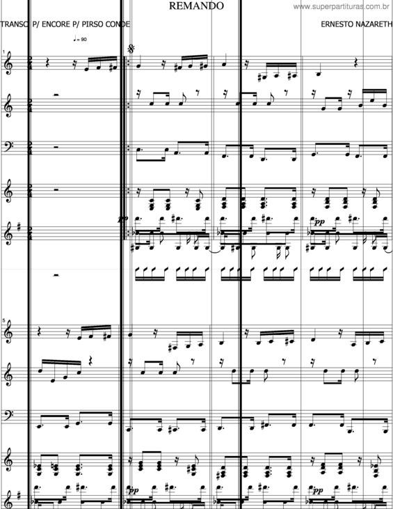 Partitura da música Remando v.2