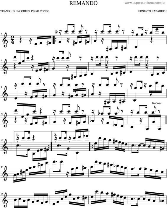 Partitura da música Remando v.3