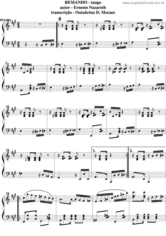 Partitura da música Remando v.5