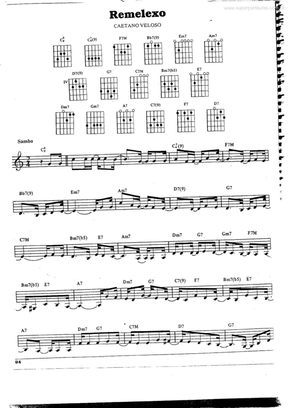 Partitura da música Remelexo