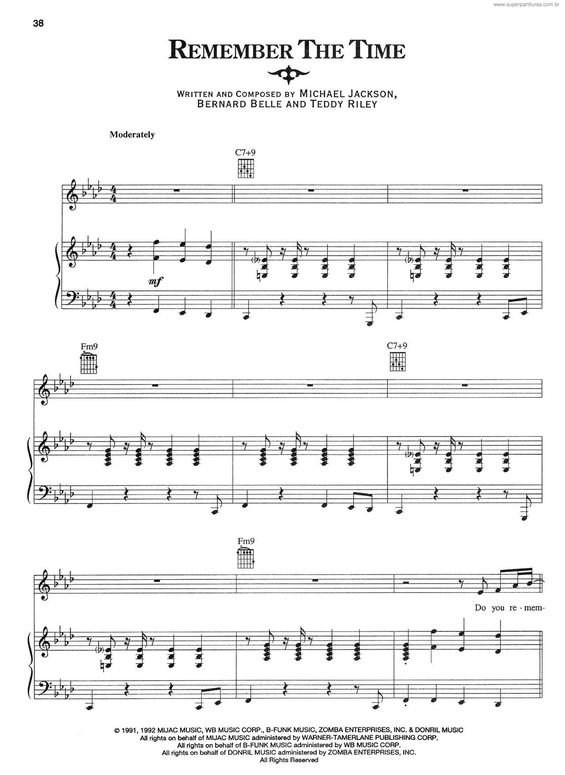 Partitura da música Remember The Time