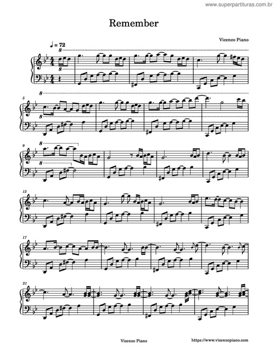 Partitura da música Remember v.2