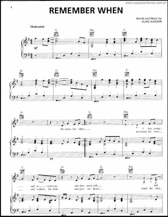 Partitura da música Remember When v.3