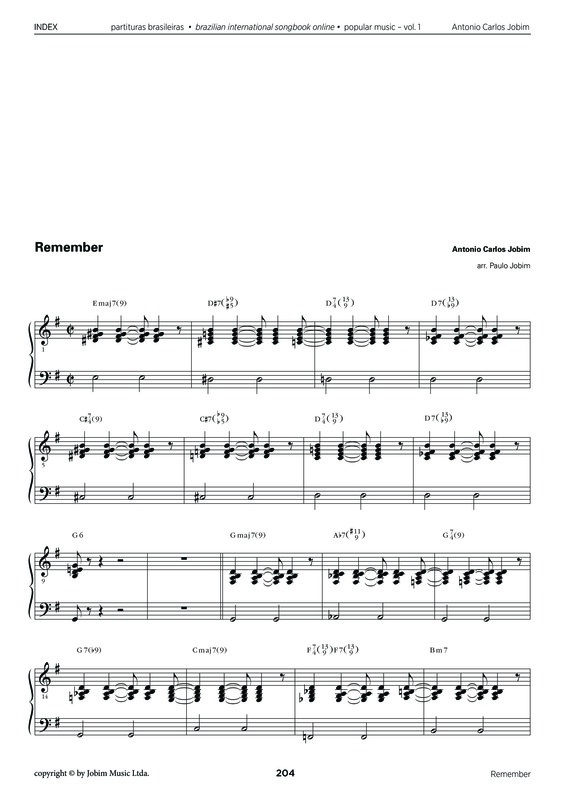 Partitura da música Remember