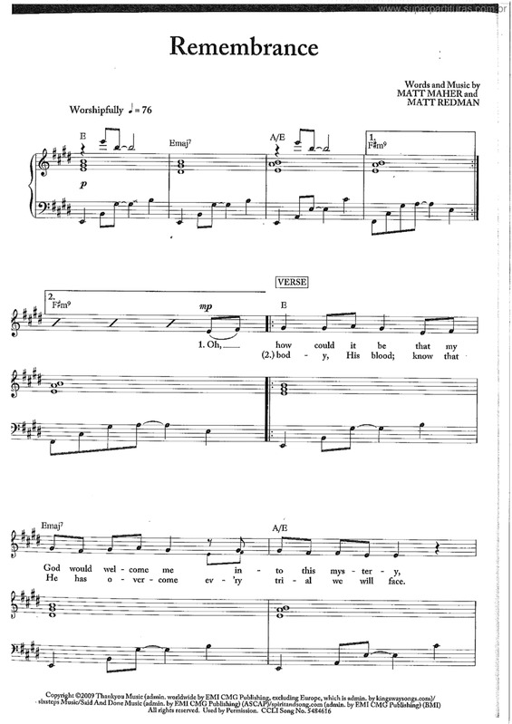 Partitura da música Remembrace