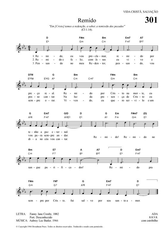 Partitura da música Remido
