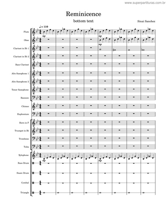 Partitura da música Reminicence