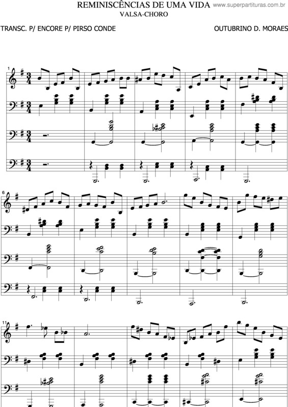 Partitura da música Reminiscências De Uma Vida v.2