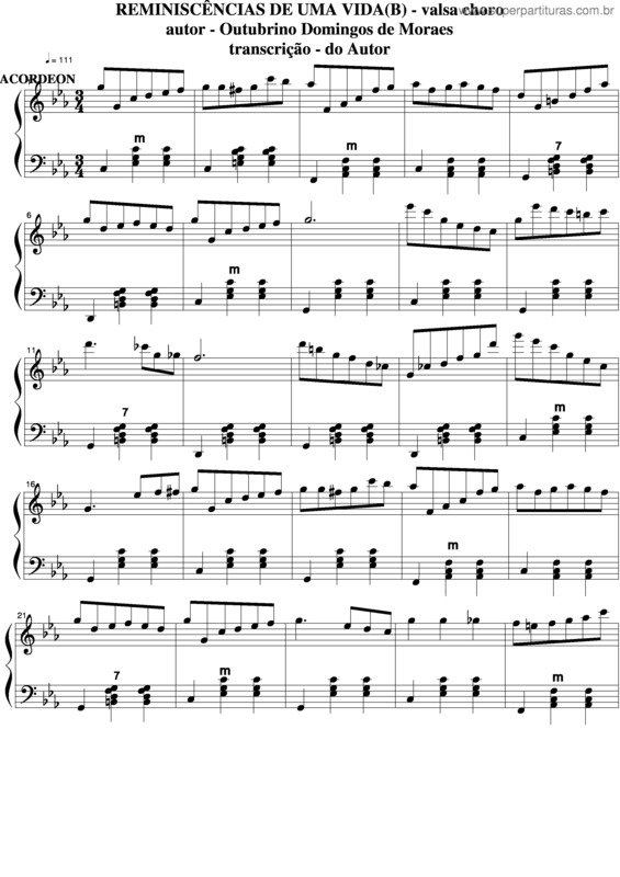 Partitura da música Reminiscências De Uma Vida v.3