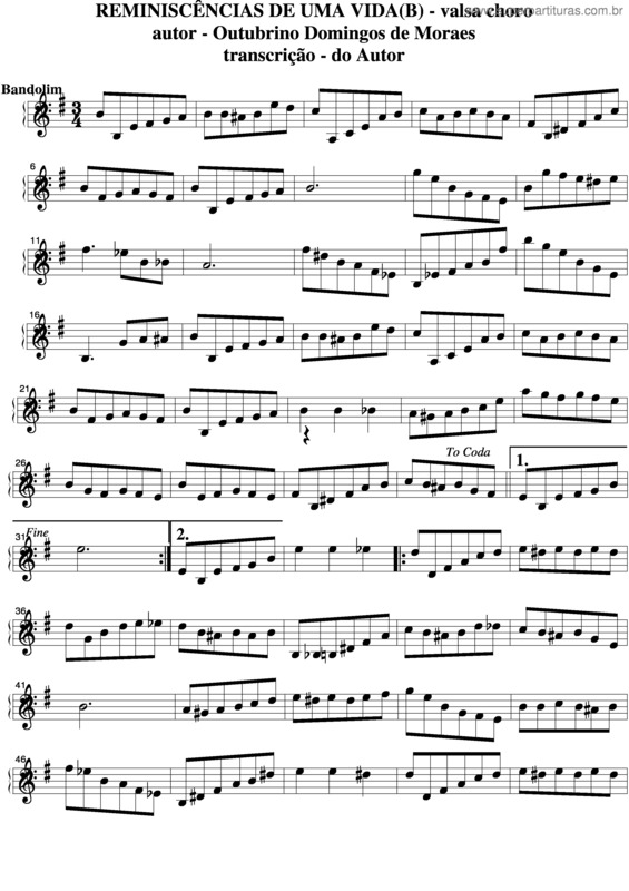 Partitura da música Reminiscências De Uma Vida v.4