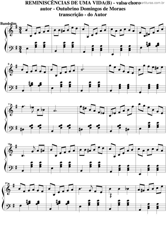 Partitura da música Reminiscências De Uma Vida v.5