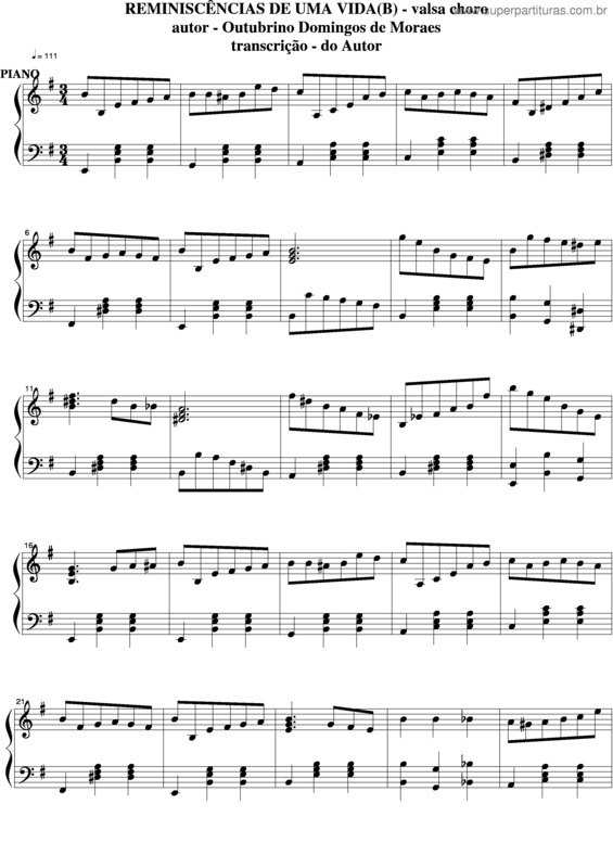 Partitura da música Reminiscências De Uma Vida v.6