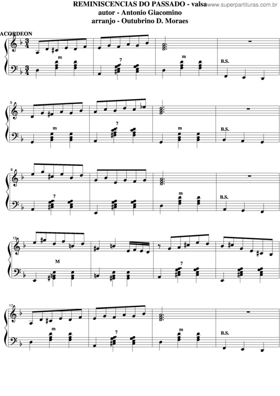 Partitura da música Reminiscencias Do Passado v.3