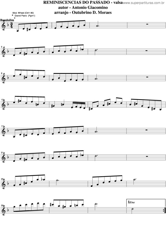 Partitura da música Reminiscencias Do Passado v.4