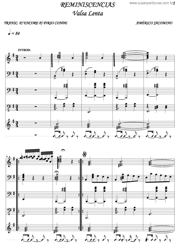 Partitura da música Reminiscencias v.2