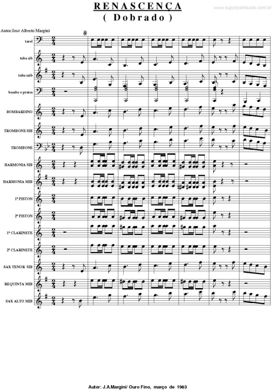 Partitura da música Renascença