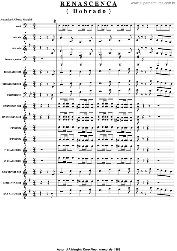 Partitura da música Renascensa