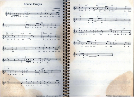 Partitura da música Rendei Graças v.2