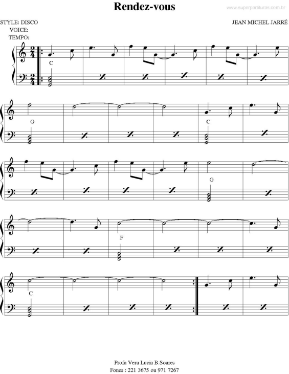 Partitura da música Rendez-vous