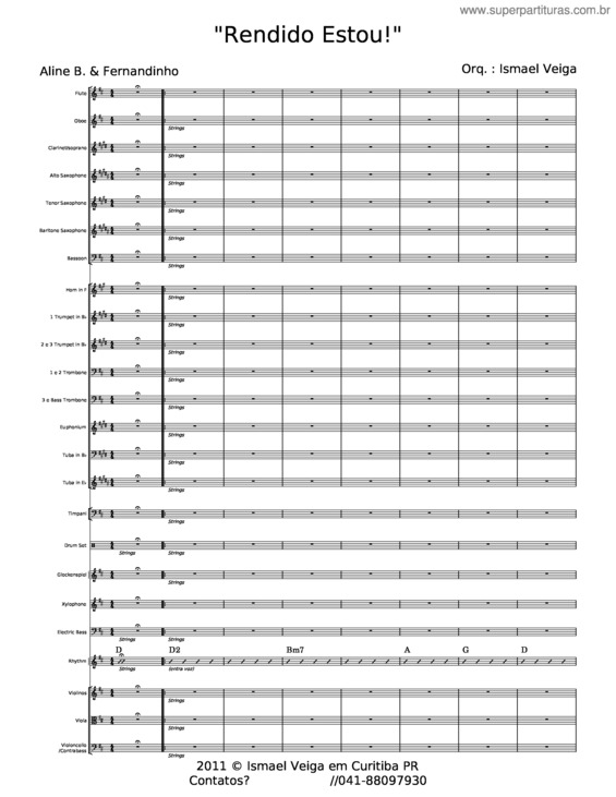 Partitura da música Rendido Estou! – André Valadão