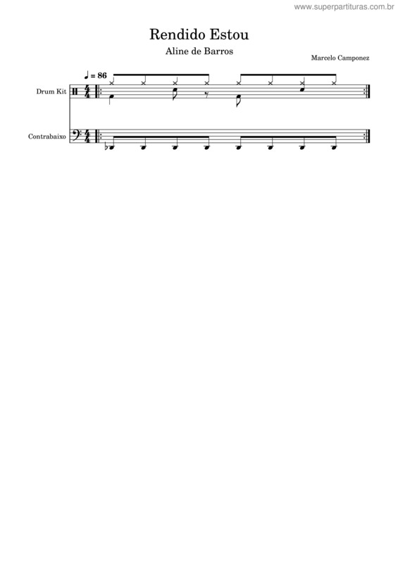 Partitura da música Rendido Estou – Marcelocampon
