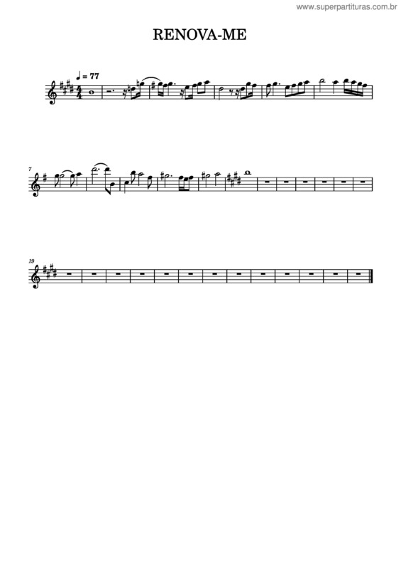 Partitura da música Renova–Me – Trompete Solo