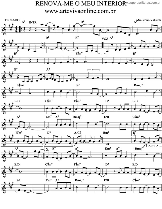 Partitura da música Renova-Me O Meu Interior