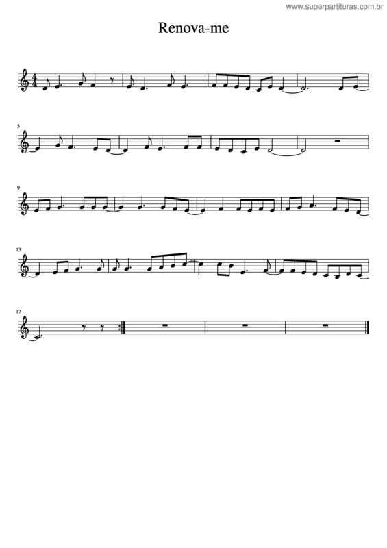 Partitura da música Renova Me Solo