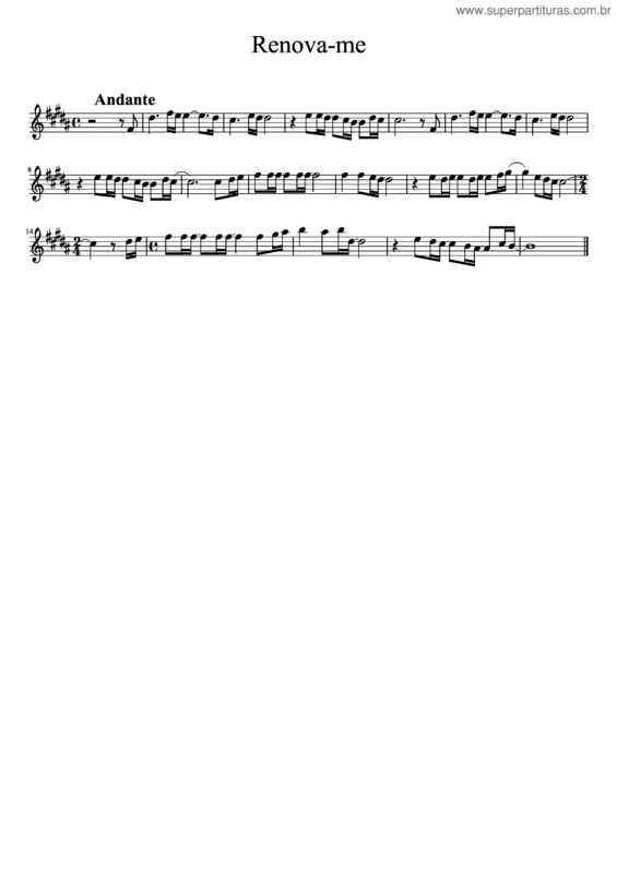 Partitura da música Renova–Me v.15