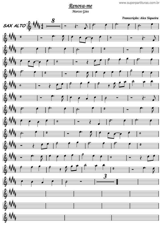 Partitura da música Renova-me v.5