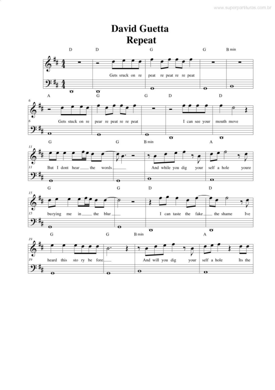 Partitura da música Repeat