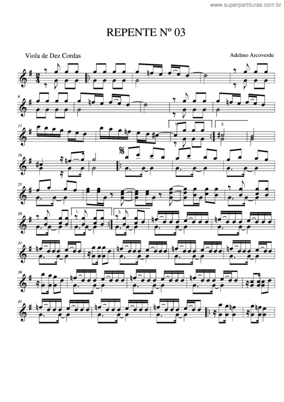 Partitura da música Repente nº 3