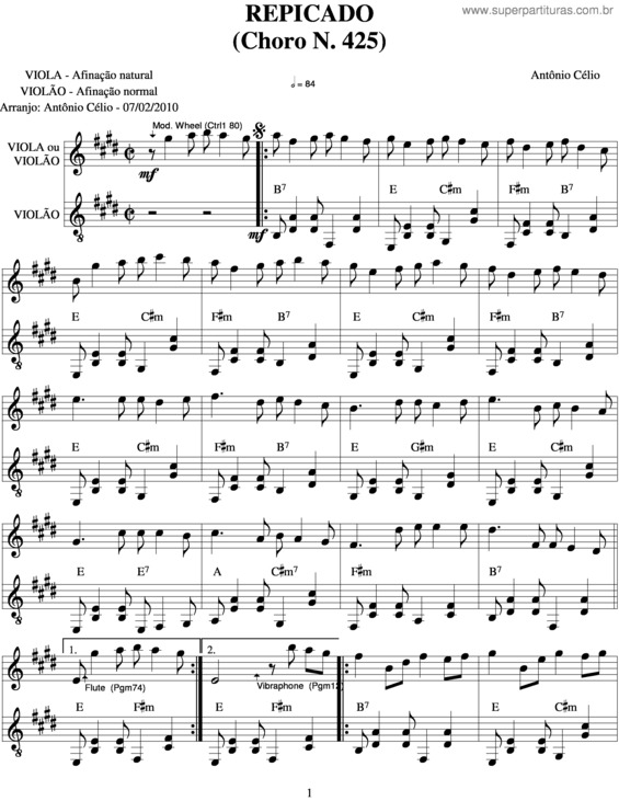 Partitura da música Repicadon