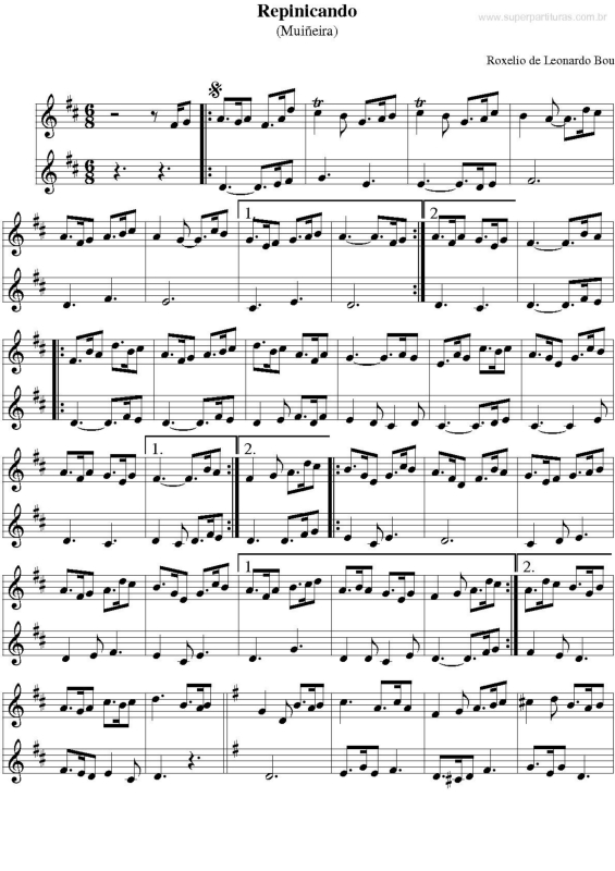 Partitura da música Repinicando